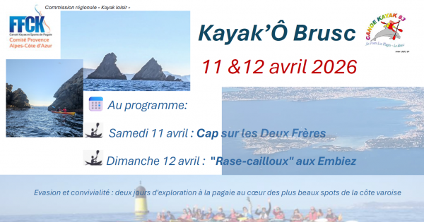 Week-end « Kayak Ô Brusc » – Rassemblement kayak loisir