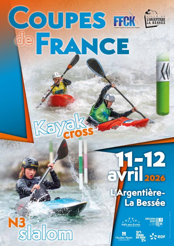 COUPE DE FRANCE KAYAK CROSS & SELECTIF NATIONAL 3 SLALOM –  11 ET 12 AVRIL 2026